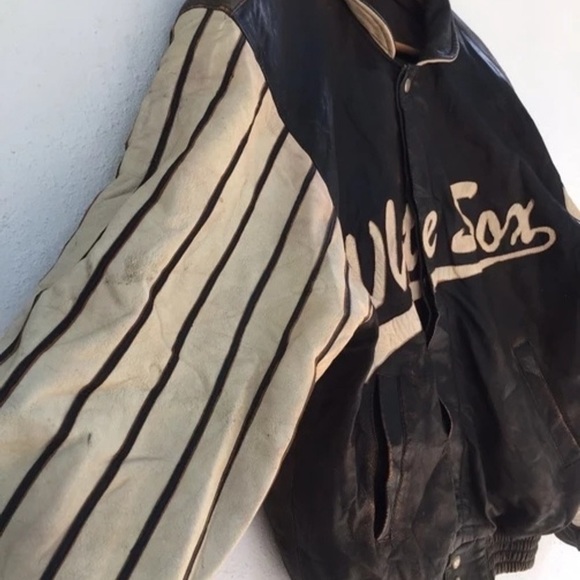 JEFF HAMILTON WHITE SOX REVERSIBLE LEATHER JACKET - Picture 6 of 8